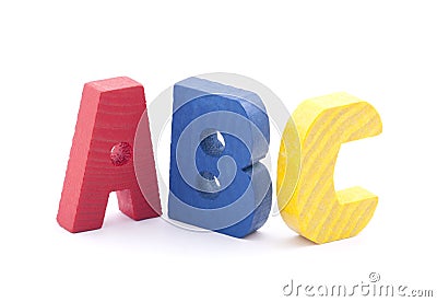 Wooden alphabet blocks Stock Photo