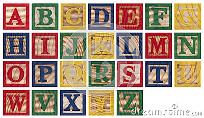 Wooden alphabet blocks Stock Photo