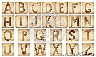 Wooden alphabet letters blocks Stock Photo