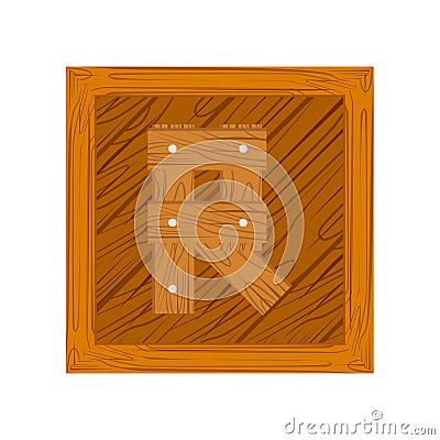 Wooden alphabet R letter Vector Illustration