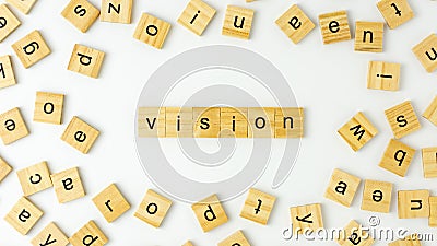 Vision wooden alphabet words Stock Photo