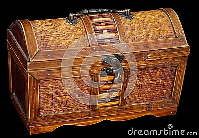Wooden ancient chest Stock Photo
