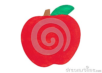 Wooden apple hand painted for your school message Stock Photo