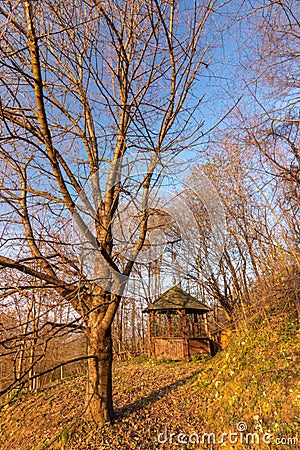 Wooden arbor near Požega in spring day Stock Photo