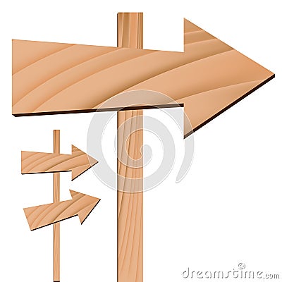 Wooden Arrow Sign Vector Illustration