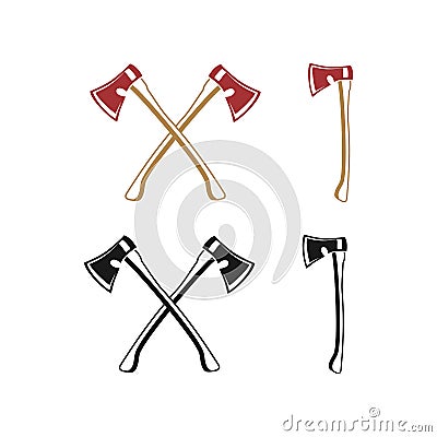 Wooden axe isolated. Element for woodworking emblem or icon Vector Illustration