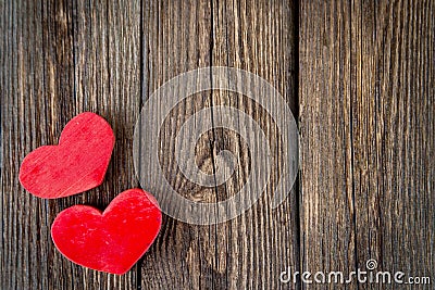 Wooden background with heart. Love theme, valentine. Desk Stock Photo