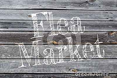 Wooden background with flea market Stock Photo