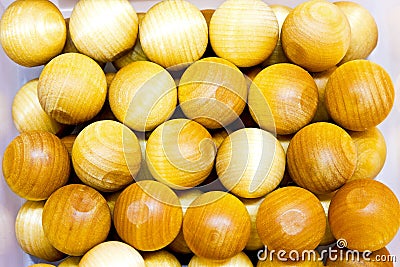 Wooden balls Stock Photo