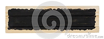 Wooden banner with black area isolated Stock Photo