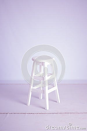 White wooden bar stool. on a white background Stock Photo