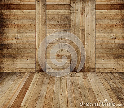 Wooden barn interior Stock Photo