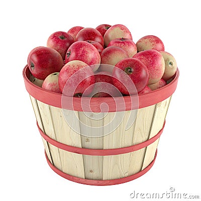 Wooden barrel with apples Stock Photo