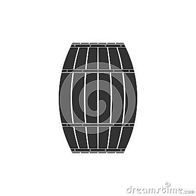 Wooden barrel icon isolated. Alcohol barrel, drink container, wooden keg for beer, whiskey, wine. Flat design Vector Illustration