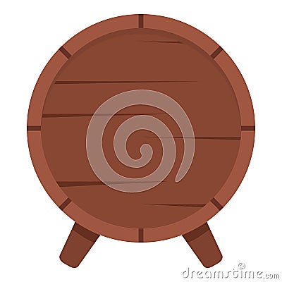 Wooden barrel on legs icon isolated Vector Illustration