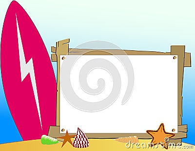 Wooden Beach Frame Stock Photo