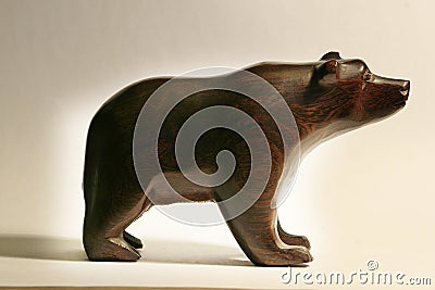 Wooden Bear craft Stock Photo