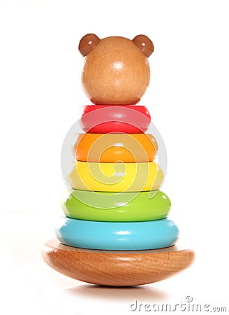 Wooden bear stacking toy Stock Photo