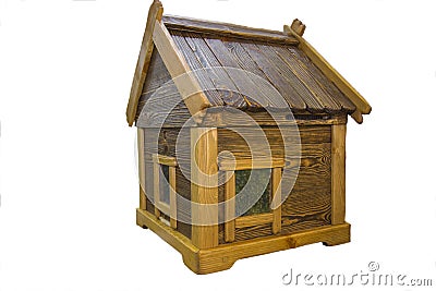 Wooden beehive house for bees isolated on white background. Beekeeping, agriculture, insects Stock Photo