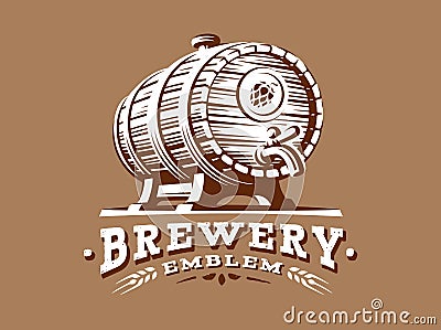 Wooden beer mug logo - vector illustration, brewery design Vector Illustration