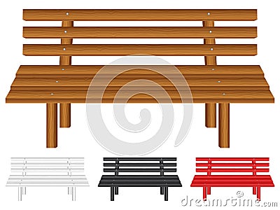 Wooden bench Vector Illustration