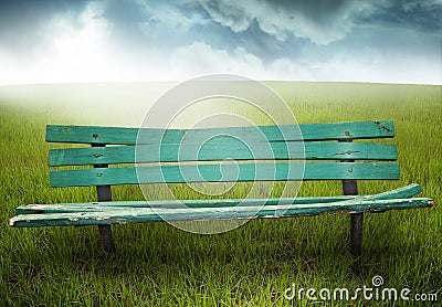 Wooden bench Stock Photo