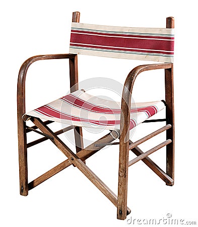 Wooden bentwood chair with canvas seat Stock Photo