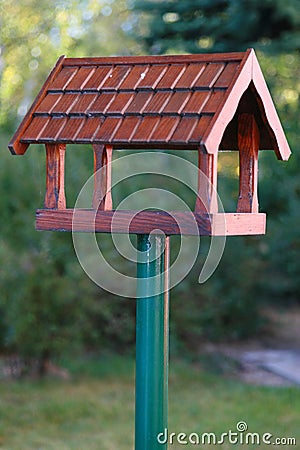 Wooden bird box Stock Photo