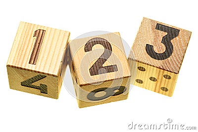Wooden blocks with digits Stock Photo