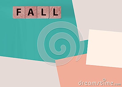 Wooden blocks with Fall word. economy financial crisis business concept Stock Photo