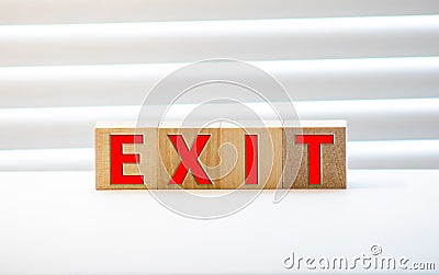 Wooden Blocks with the text: Exit Stock Photo