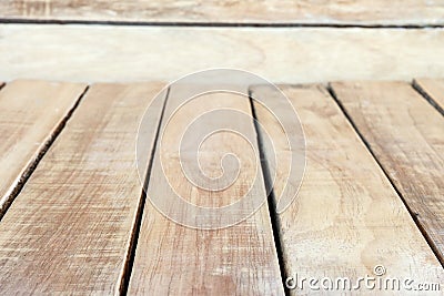 Wooden board empty table for product display montages. Stock Photo