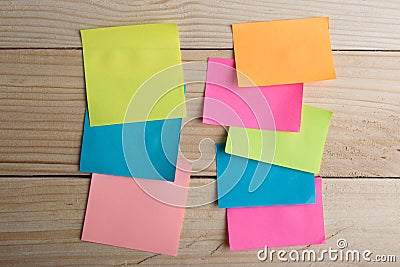 Wooden board with note stickers Stock Photo