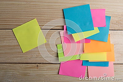 Wooden board with note stickers Stock Photo