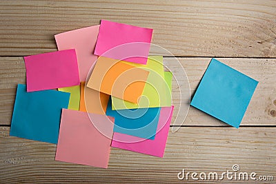 Wooden board with note stickers Stock Photo
