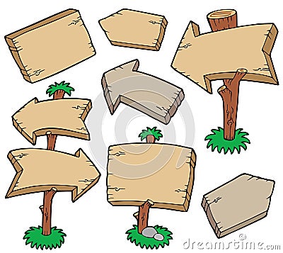 Wooden boards collection Vector Illustration