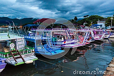 Wooden boats in a harbor of Paraty village Editorial Stock Photo