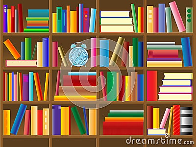 Wooden bookshelf vector Vector Illustration