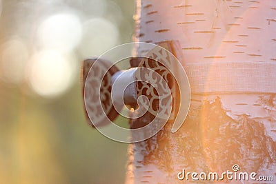 Wooden bowtie for men photo Stock Photo