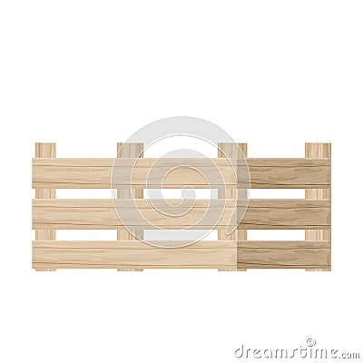 Wooden box in cartoon style, textured and detailed beige colour isolated on white background stock vector illustration Vector Illustration