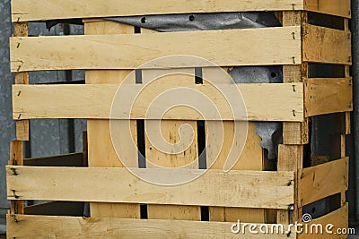 Wooden box close up. Tara. Stock Photo