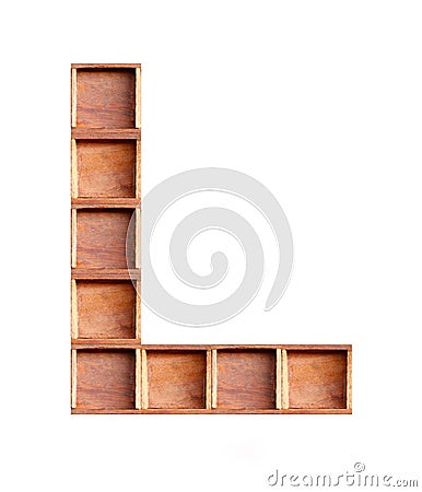 Wooden box made of consonant isolated Stock Photo