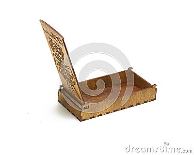 Wooden box on white background Stock Photo