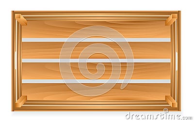 wooden boxes realistic isolated on white - 3d illustration. Cartoon Illustration