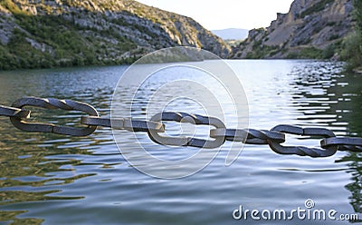 Wooden Bridge in a river of Pirineos Stock Photo