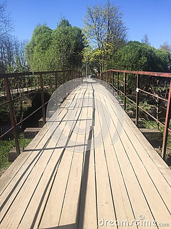 Wooden bridge Stock Photo