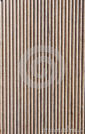 Wooden brown grooves panel closeup Stock Photo