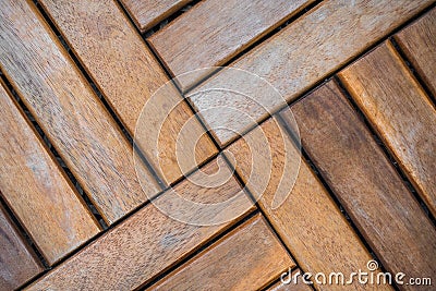 Wooden brown planks on the floor as a deatiled background pattern Stock Photo