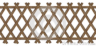 Wooden brown trellis-work fence Stock Photo