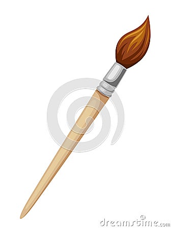 Wooden brush isolated on white. Vector illustration. Vector Illustration